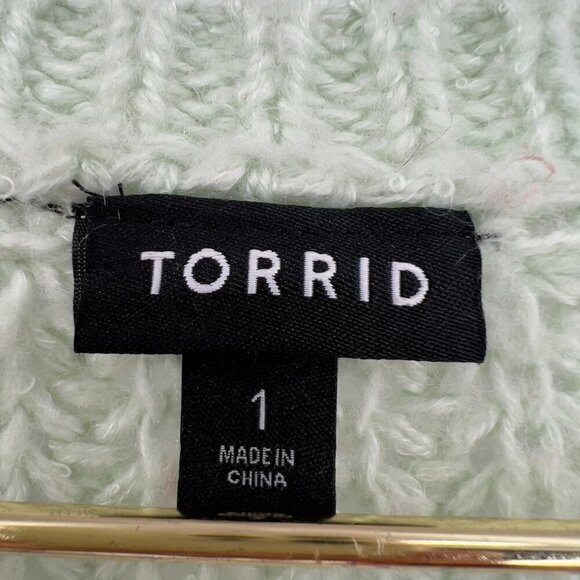 Torrid Plus Women's Multi Stripe Pullover V-Neck Long Sleeve Knit Sweater 1X - Picture 6 of 9